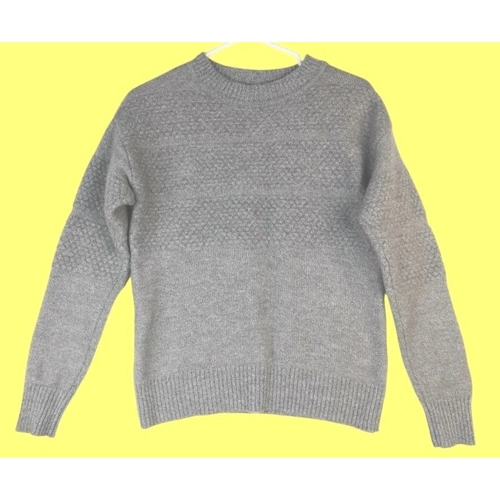 Best Made Co Bubble Knit 100% Merino Wool Grey Sweater Mens SZ S, PIT TO PIT 19